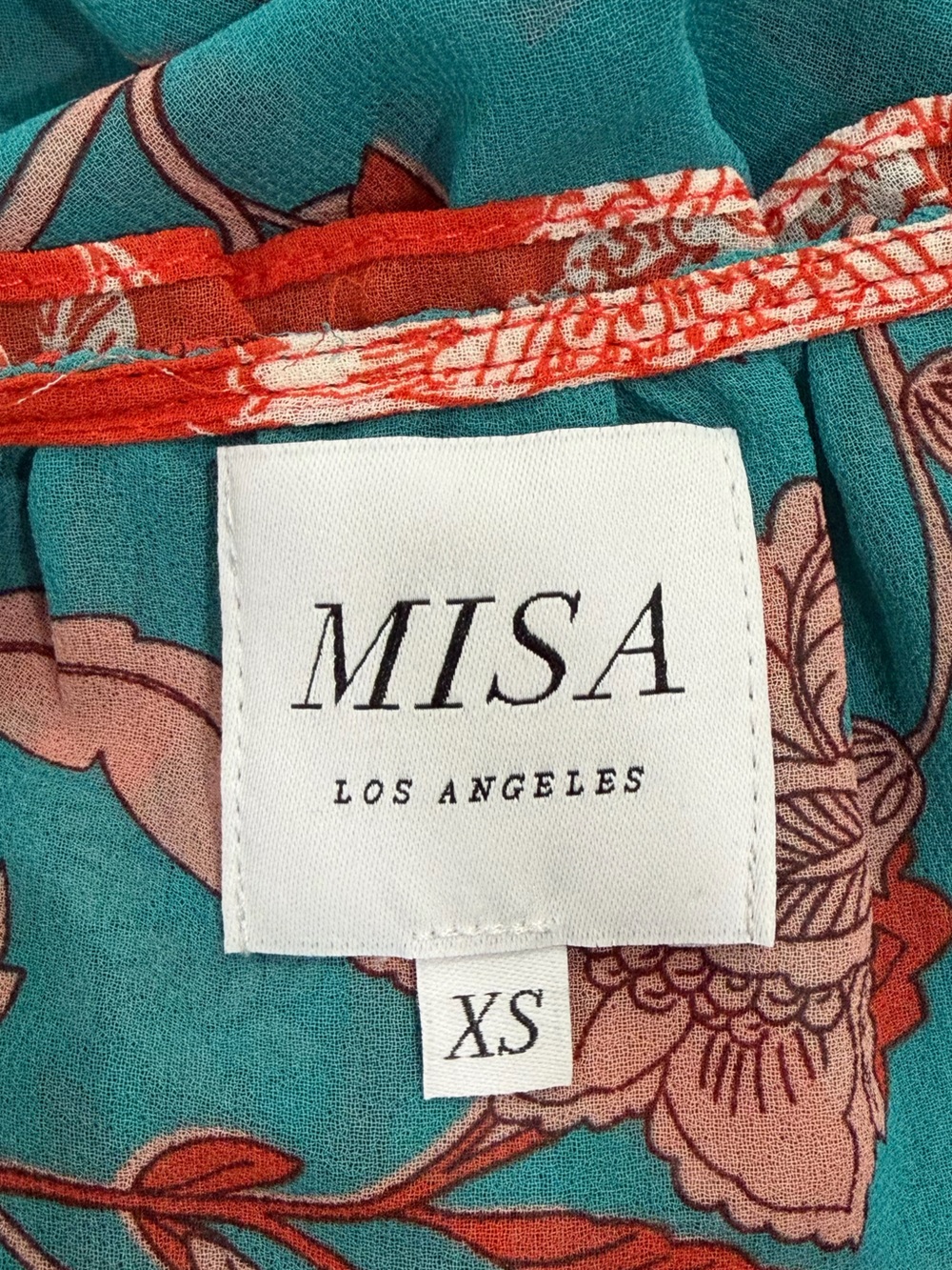 Misa Women's Teal Floral Ruffle Floral Nati Maxi Dress Size XS - Picture 7 of 9